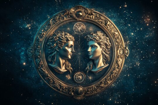 Astrological photography  captivating representation of the gemini zodiac sign in zodiac series