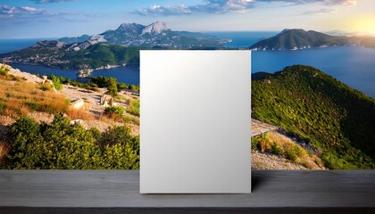 Postcard mockup with a scenic view theme