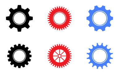 Gear wheel icon setting cogwheel computing engine system app configuration colorful vector buttons
