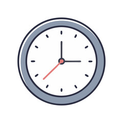 A gray clock icon, representing time management, deadlines, and punctuality in business