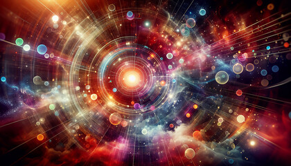 A dazzling cosmic burst that radiates vibrant colors and dynamic light in space.