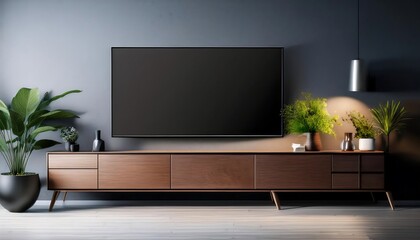 TV screen mockup with a contemporary background.