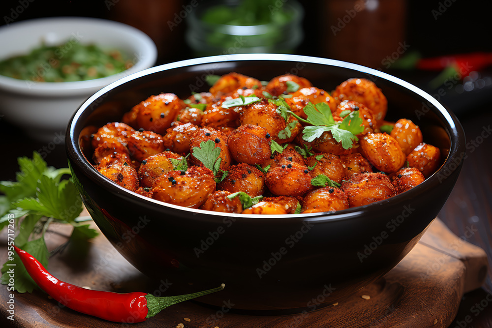 Sticker roasted chickpeas seasoned with smoky paprika, a satisfyingly crunchy snack packed with protein. con