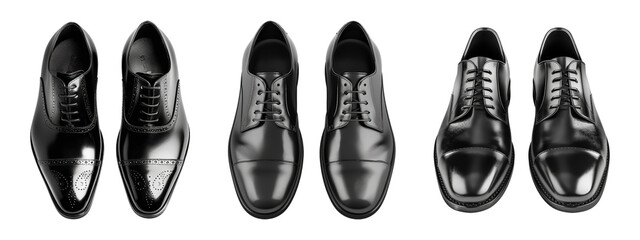 Black Formal Shoes Pair Set on Transparent Background