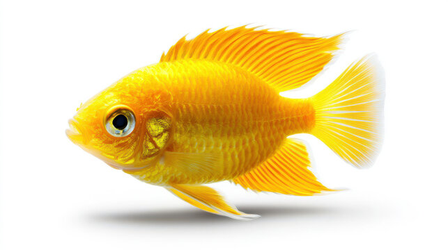 recommend clip art: Yellow Freshwater Fish Isolated on White Background