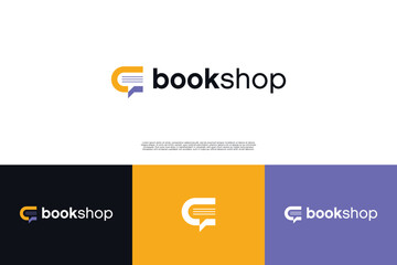 Book shop logo, online book order logo design