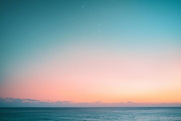Obraz premium Twilight Sky Stars Soft Colors Gradient Subtle Star Appearance. Day Night Transition.