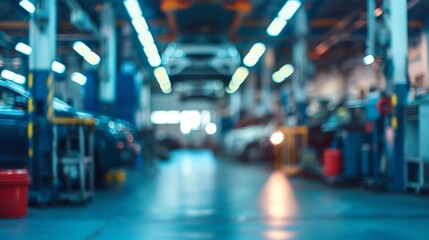 Obraz premium mechanical workshop out of focus