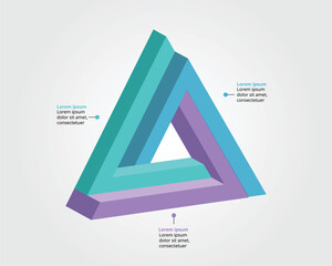 triangle chart template for infographic for presentation for 3 element