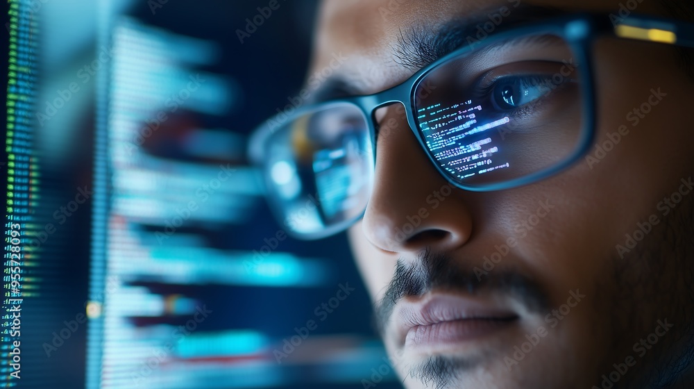 Poster reflecting code data on glasses