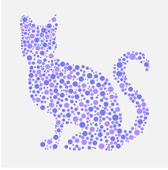 Cat illustration with round dots