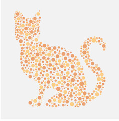 yellow cat with round dots