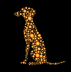 Dog Illustration with a combination of round images