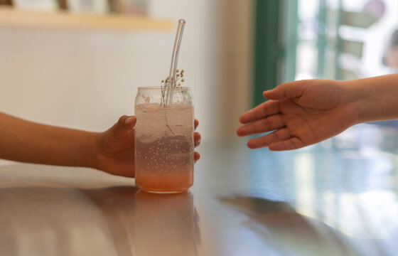 pouring a glass of water
