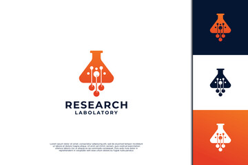 Creative laboratory logo design template
