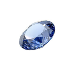 A sparkling blue gemstone with facets reflecting light. Isolated on black background.