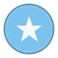 Somalia flag button 3d illustration with clipping path