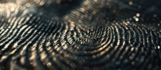 A macro shot of the human fingerprint, with high detail to show the unique patterns and whorls