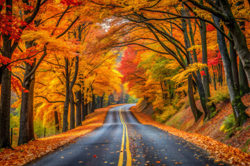 road in autumn forestroad, autumn, forest, fall, nature, trees, tree, landscape, path, leaves, season, travel, yellow, street, rural, colorful, green, park, countryside, country, sky, leaf, asphalt, f