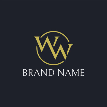 Luxury Letter WW in circle shape Logo