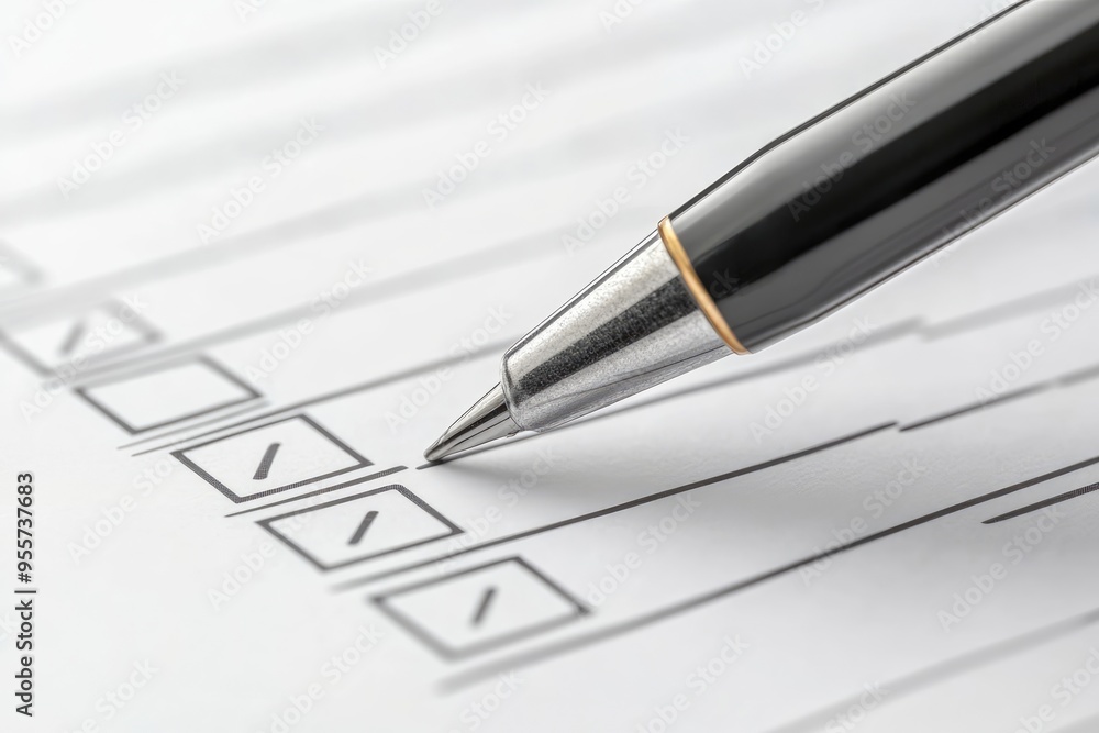 Poster pen marking checkbox on form. perfect for illustrating the concept of decision-making, agreement, or