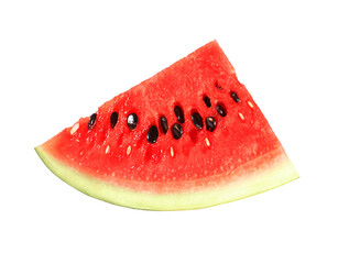 Piece of fresh watermelon on white background