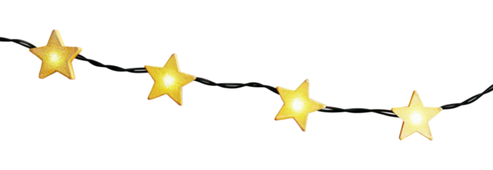 PNG Star string lights festive decoration