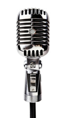Fototapeta premium PNG Vintage silver microphone performance technology.