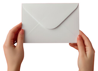 Fototapeta premium PNG Envelope mockup holding paper mail.
