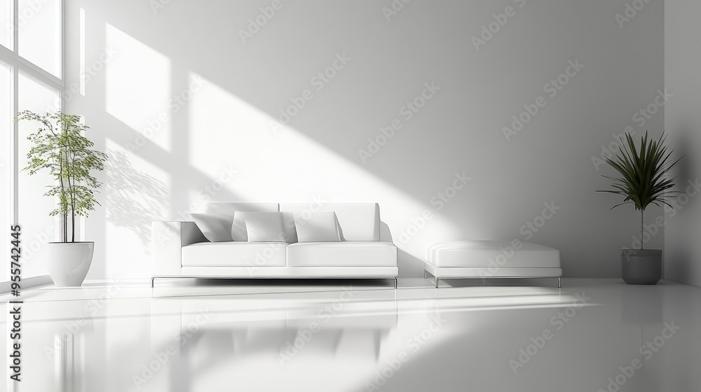 Poster modern minimalist interiors: elegant spaces with clean lines and simplicity