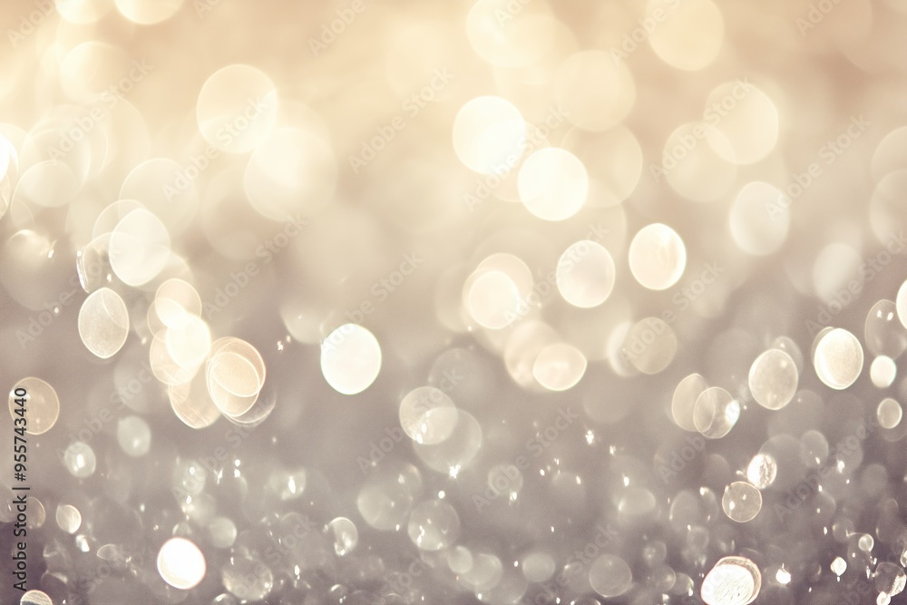 Poster soft bokeh lights create a dreamy atmosphere in a blurred background filled with shimmering orbs dur