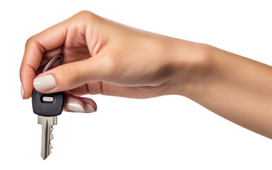 PNG Car key holding hand white background.