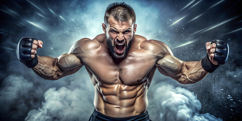 a brutal MMA fighter very aggressive