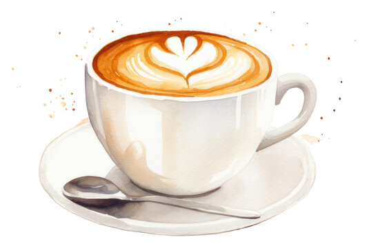 PNG Coffee latte drink spoon.