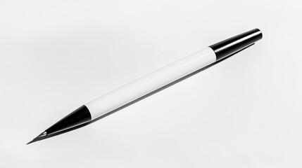 Black and White Mechanical Pencil on White Background