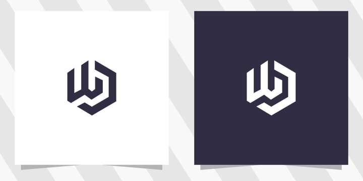 letter wd dw logo design vector