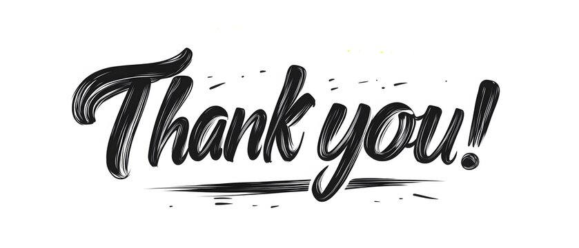 Thank you word on white