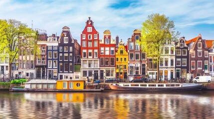 Obraz premium Vibrant Canals of Amsterdam