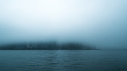 Misty Landscape on Water