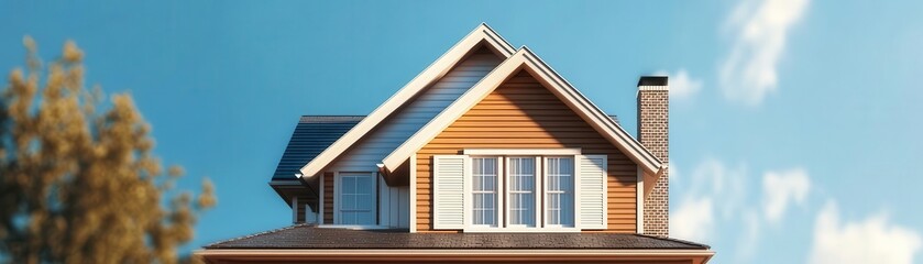 Naklejka premium House with a falling price tag due to decreasing interest rates, real estate market impact