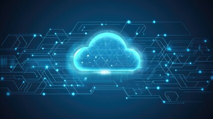 Futuristic Cloud Computing Concept with Digital Data Connections