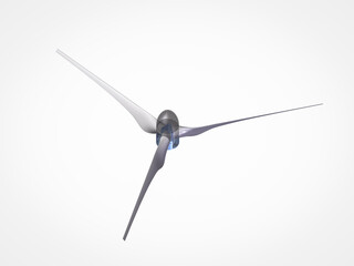 High-Quality 3D Render of a Wind Turbine Propeller for Renewable Energy, Highlighting Wind Power, Sustainability, Engineering Design. Ideal for Illustrations in Environmental and Industrial Projects