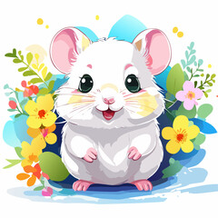 Hamster Cute Small Cartoon Baby Animal Character
