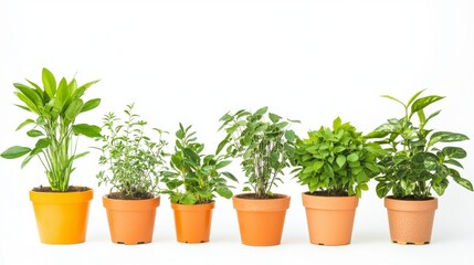 Obraz premium Potted Plants Collection on White Background