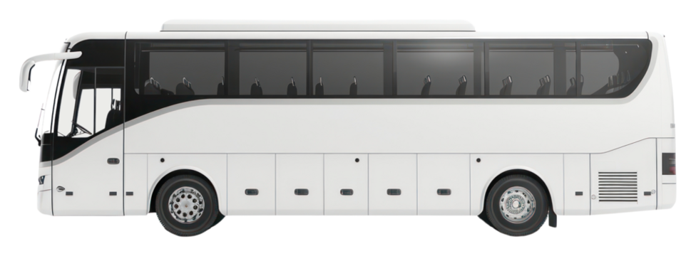 PNG White coach bus transportation vehicle person.