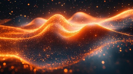 abstract representation of quantum entanglement swirling particles energy fields and interconnected waves visualize complex scientific concepts in a captivating cosmic dance