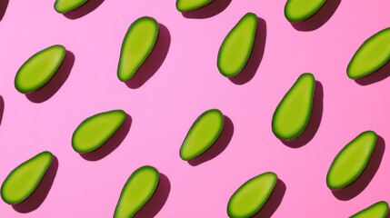 Playful Avocado Pattern on Pink Background