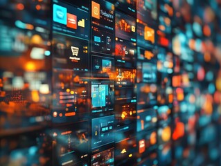 E-commerce platform displayed on a computer screen, digital style, sharp focus, high detail, vibrant colors