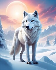 wolf in snow