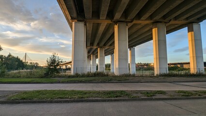 Runcorn Bridges at sunset 